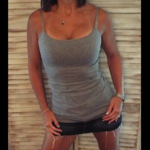 🎀PLUS SIZE Cami No Bra Tunic Tank Dark